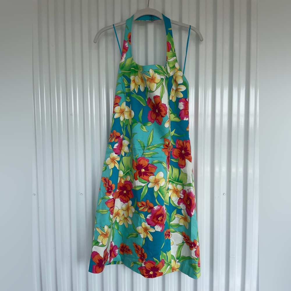 Ralph Lauren Floral Hibiscus Halter Dress